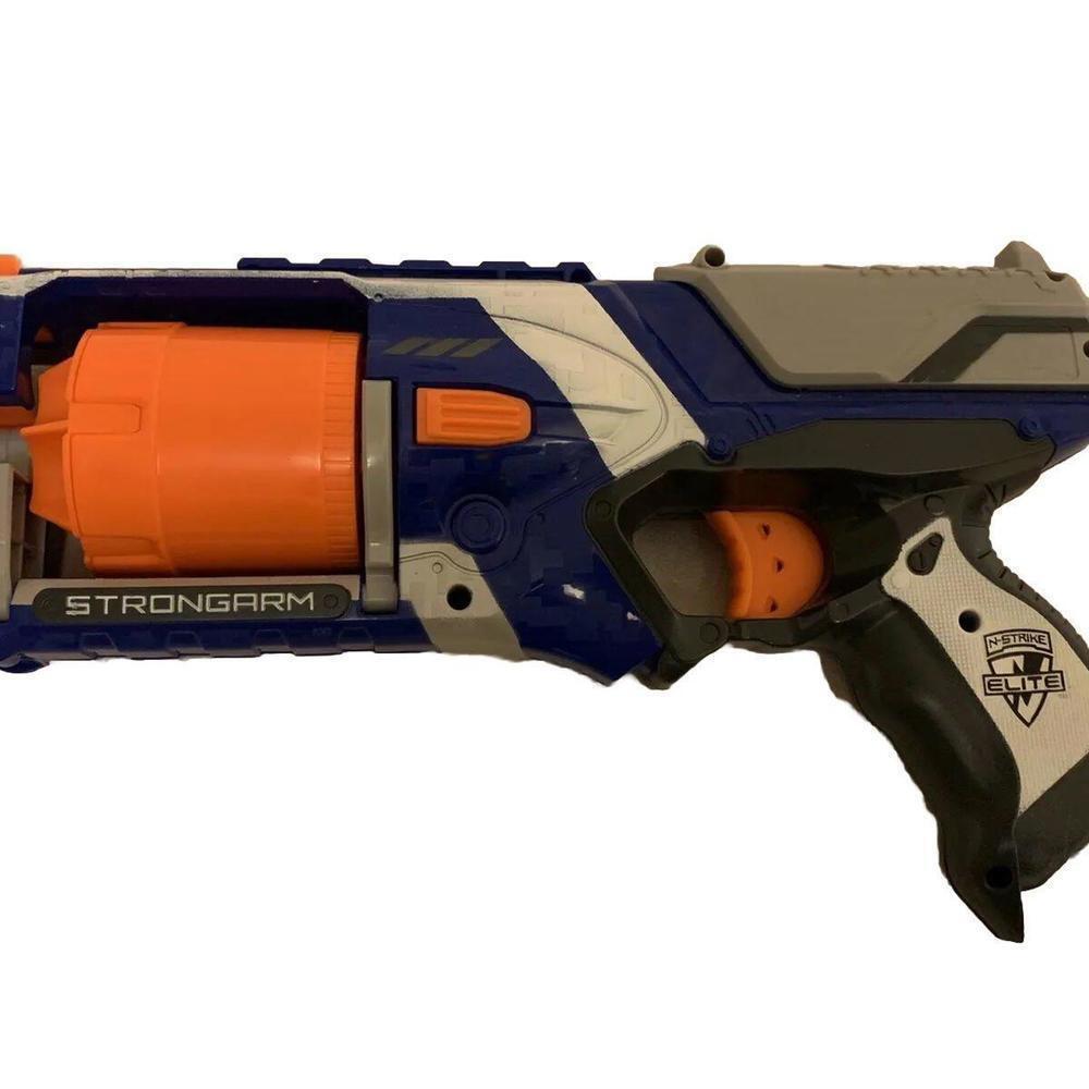 Nerf Gun N-Strike Strongarm Elite Blaster Indoor Outdoor Shooting Toy Blue​​​
